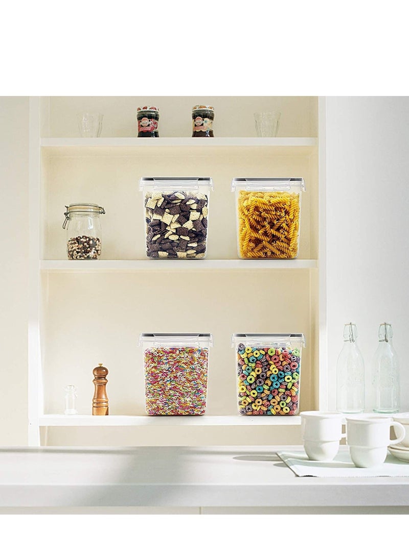 ميكسد الغذاء الحاويات ، مع غطاء محكم ، 2.5L / 84.5oz ، والدقيق والسكر والخبز توريد وتخزين المواد الغذائية الجافة ، 4 أجهزة كمبيوتر شخصى خالية من ثنائي الفينول في وعاء من البلاستيك ، مطبخ مجموعة أدوات المائد - Image 4