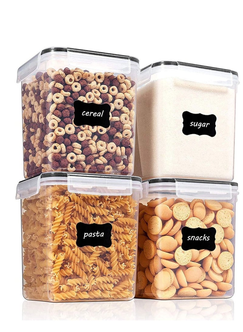 ميكسد الغذاء الحاويات ، مع غطاء محكم ، 2.5L / 84.5oz ، والدقيق والسكر والخبز توريد وتخزين المواد الغذائية الجافة ، 4 أجهزة كمبيوتر شخصى خالية من ثنائي الفينول في وعاء من البلاستيك ، مطبخ مجموعة أدوات المائد - Image 1