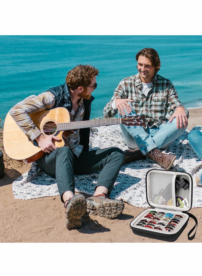 SYOSI Guitar Pick Holder Case Compatible for Fender, ChromaCast, D'Addario, JIM DUNLOP, Bolopick, Guitar Accessory Storage Pouch (black) - Image 2