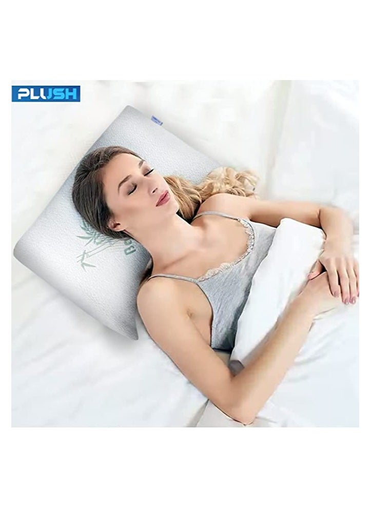 Plush Creative Planet PLUSH Extra Comfy Moon Shaped Memory Foam Pillow  Adjustable Shredded Fill, Neck & Shoulder Support, Washable Cover  Ideal for Side & Back Sleepers  - Image 3