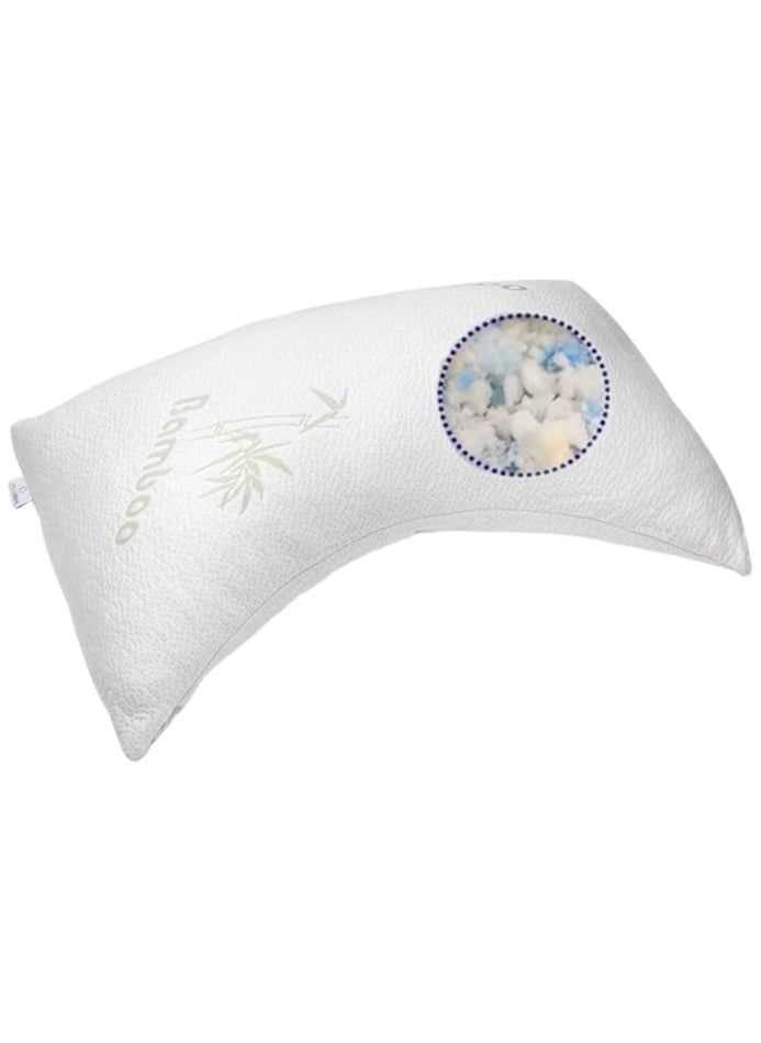Plush Creative Planet PLUSH Extra Comfy Moon Shaped Memory Foam Pillow  Adjustable Shredded Fill, Neck & Shoulder Support, Washable Cover  Ideal for Side & Back Sleepers  - Image 1