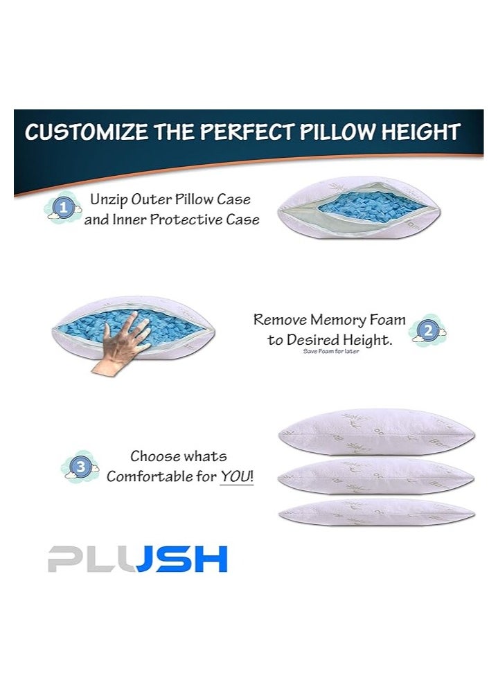 Plush Creative Planet PLUSH Extra Comfy Moon Shaped Memory Foam Pillow  Adjustable Shredded Fill, Neck & Shoulder Support, Washable Cover  Ideal for Side & Back Sleepers  - Image 2