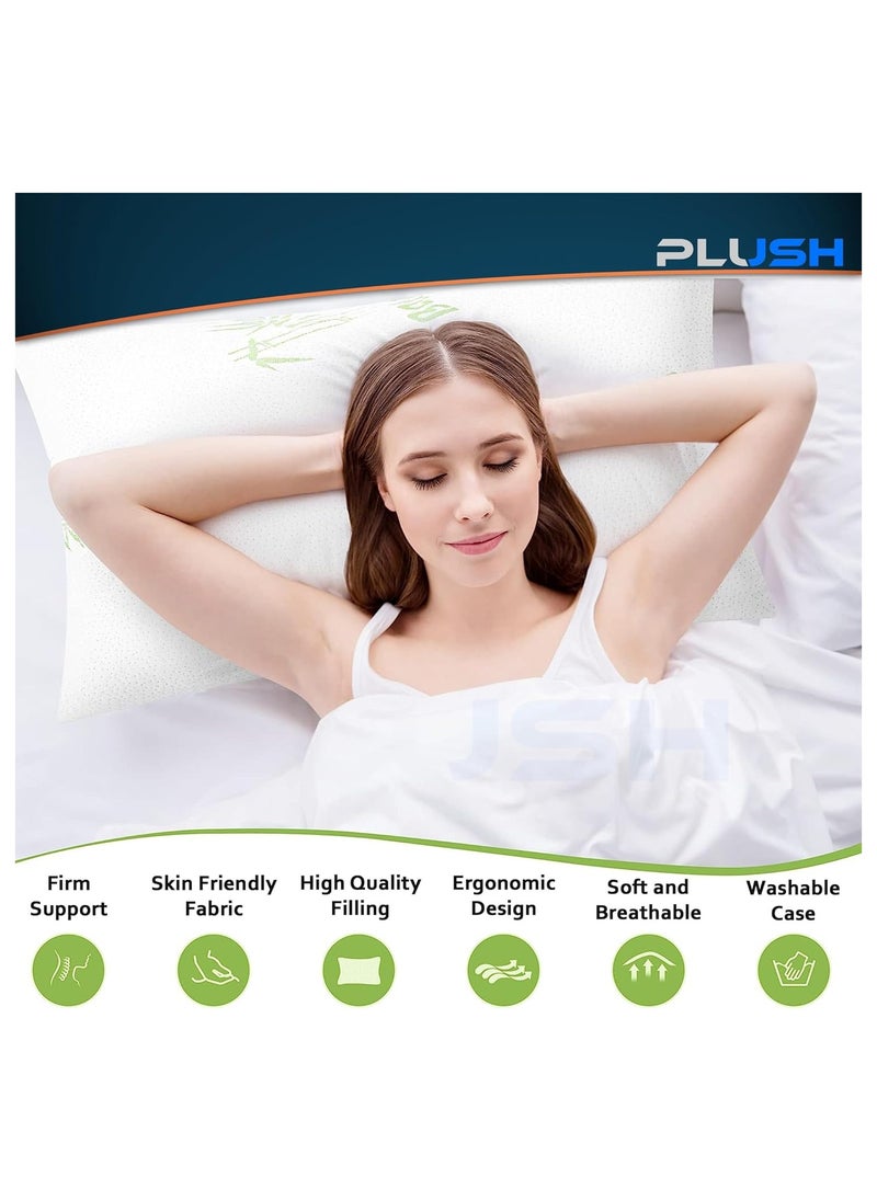 Plush Creative Planet PLUSH Extra Comfy Moon Shaped Memory Foam Pillow  Adjustable Shredded Fill, Neck & Shoulder Support, Washable Cover  Ideal for Side & Back Sleepers  - Image 5