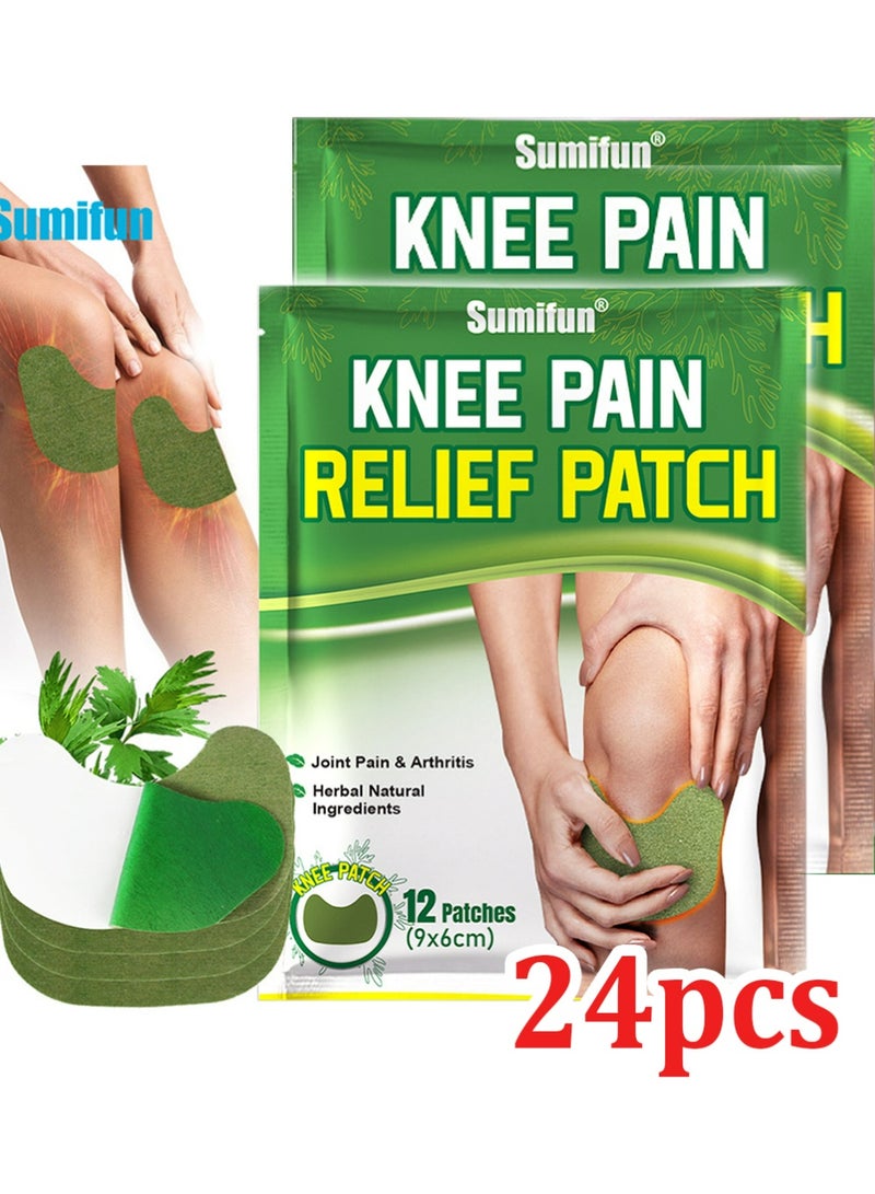 سوميفون 24PCS الركبة التخفيف التصحيح, الدودة الألم التخفيف التصحيحات, الصينية العشبية الطبيعية الركبة المفاصل الألم التخفيف التصحيح, التخفيف من الألم الحرارة التصحيحات, التخفيف السريع من الألم للركبة, الخصر, الظهر, الرقبة, الكتف - Image 1