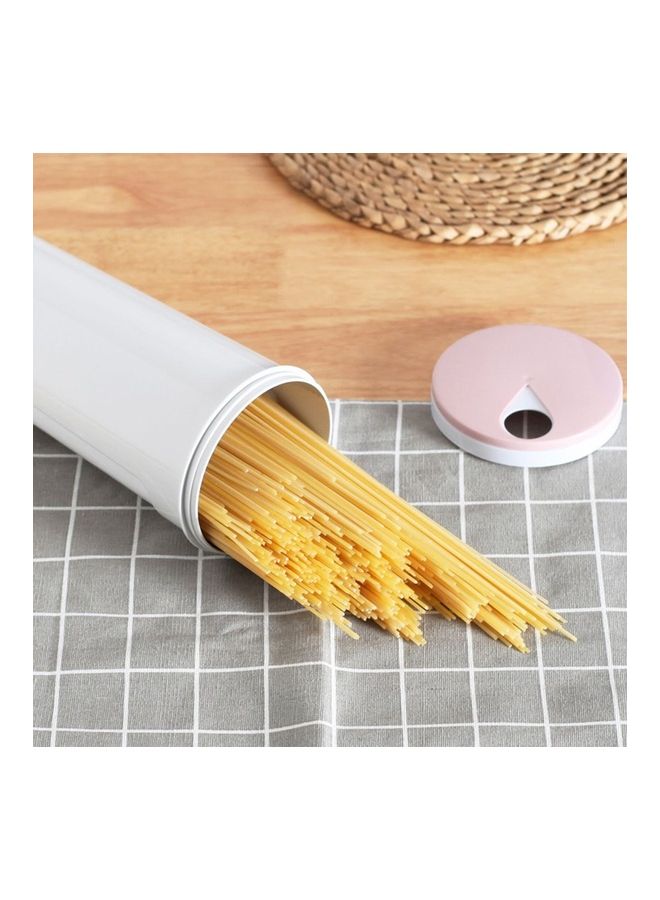 NIBEMINENT Noodle Storage Box Pink/White 10.5x8.5x28.7cm  - Image 1