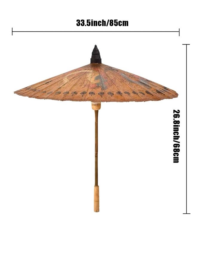 Bestage 33.5" Chinese Japanese Handmade Oil Paper Umbrellas Parasol,Thai Asian Fairy Crane Painted Decoration Umbrellas for Parties Photography Costumes and Other Events - Image 2