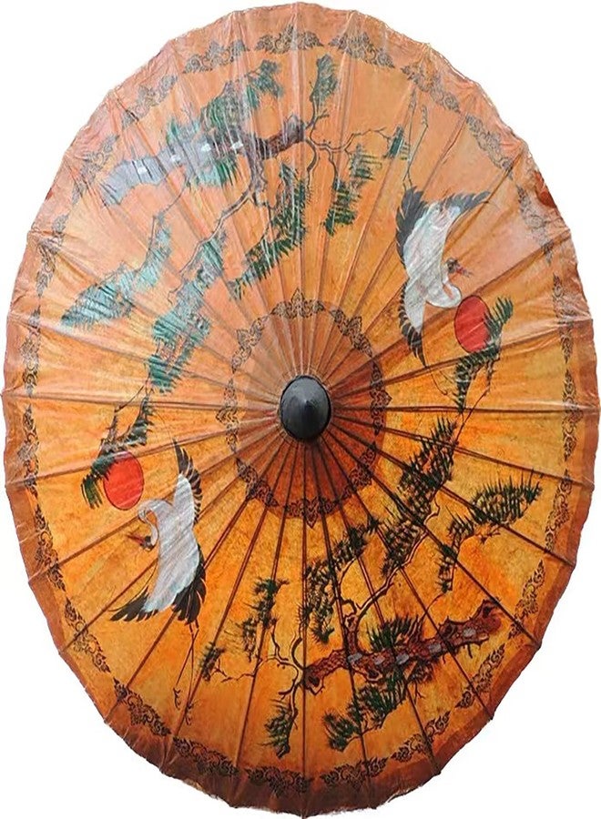 Bestage 33.5" Chinese Japanese Handmade Oil Paper Umbrellas Parasol,Thai Asian Fairy Crane Painted Decoration Umbrellas for Parties Photography Costumes and Other Events - Image 1