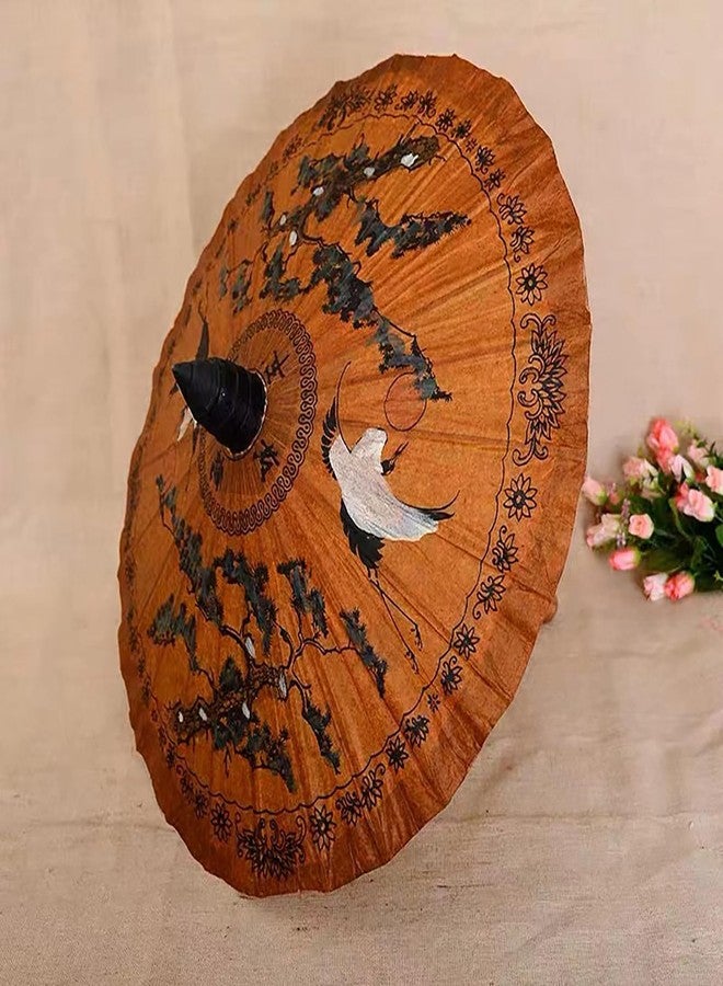 Bestage 33.5" Chinese Japanese Handmade Oil Paper Umbrellas Parasol,Thai Asian Fairy Crane Painted Decoration Umbrellas for Parties Photography Costumes and Other Events - Image 5