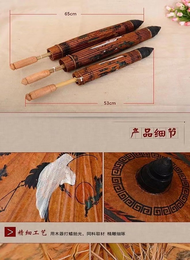Bestage 33.5" Chinese Japanese Handmade Oil Paper Umbrellas Parasol,Thai Asian Fairy Crane Painted Decoration Umbrellas for Parties Photography Costumes and Other Events - Image 4