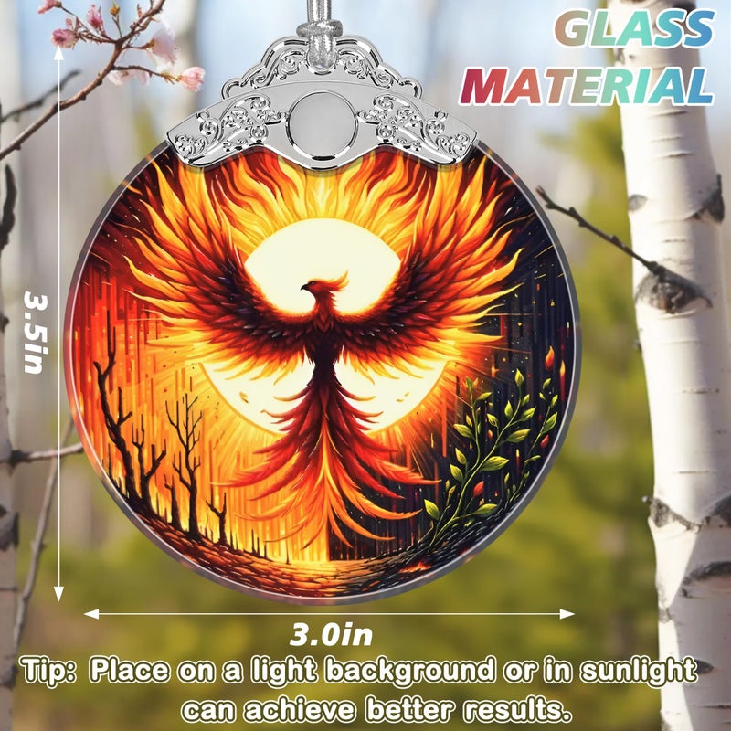 Jocidea Christmas Ornament - Stained Glass Phoenix Ornament - Christmas Home Decor - Christmas Tree Ornament - Holiday Ornament - Holiday Present Ideas - Gift Exchange - Nirvana Rebirth - Image 2