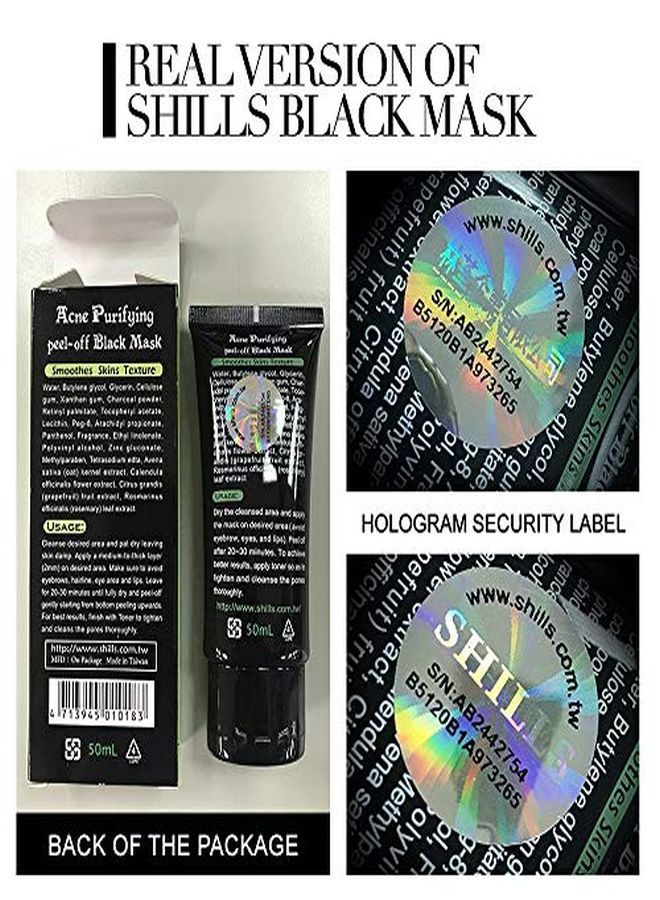 Shills Blackhead Remover Pore Control Skin Cleansing Purifying Bamboo Charcoal Peel Off Black Mask1 Bottle(1.69 Fl. Oz) - Image 4