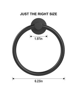 Captaintech Towel Holder for Bathroom Wall Matte Black Towel Ring 304 Stainless Steel Hand Towel Holder Heavy Duty Towel Hanger  - Image 3