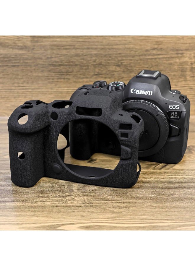 Rieibi Eos R6 Mark Ii Camera Case, Silicone Protective Case For Canon Digital - Black - Image 4