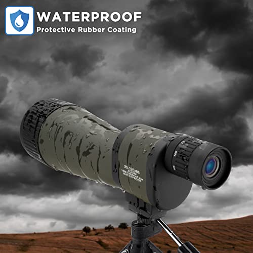 BARSKA Benchmark 25-125x88 Waterproof Straight Spotting Scope, Green/ Black - Image 2