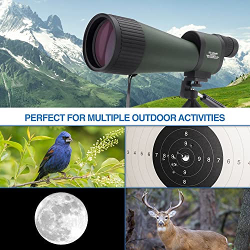 BARSKA Benchmark 25-125x88 Waterproof Straight Spotting Scope, Green/ Black - Image 3