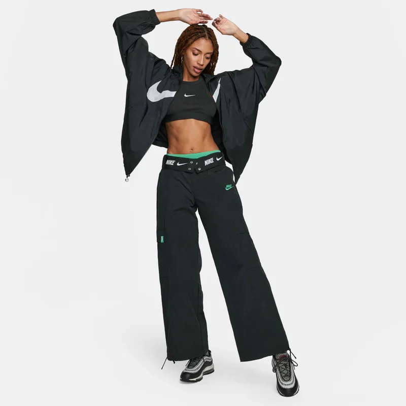 Nike black Women's Oversized High-Waisted Woven Pants for Women | Best Price UAE