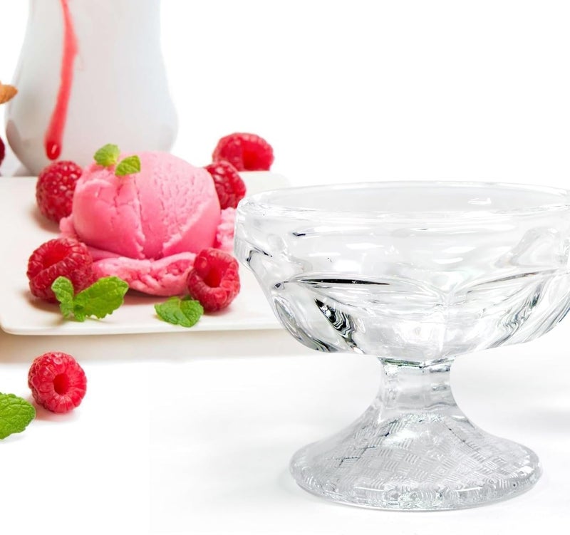 BLISS START Glass Dessert Bowls Set of 2 Crystal Glass Bowls for Ice Cream Fruit Pudding Snack Cereal Nuts Premium Glass Serving Dishes Mini Trifle Bowl - Image 3