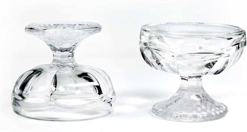 BLISS START Glass Dessert Bowls Set of 2 Crystal Glass Bowls for Ice Cream Fruit Pudding Snack Cereal Nuts Premium Glass Serving Dishes Mini Trifle Bowl - Image 1