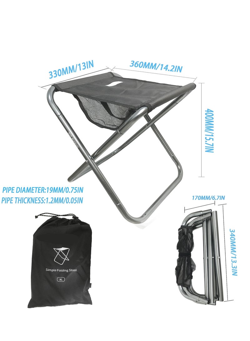 Excefore Portable Camping Stool, Camping Fishing Stool, Supports Up Large Size Lightweight Stool, Suitable for Adults Fishing Hiking Gardening and Beach with Carry Bag (Grey） - Image 3