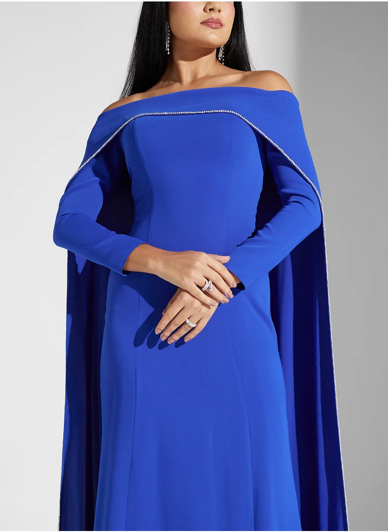 Akadia Fashion Off-Shoulder Column Dress