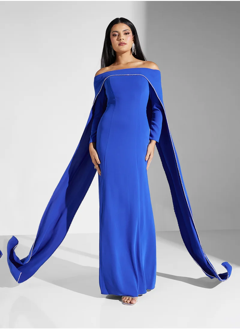 Akadia Fashion Off-Shoulder Column Dress