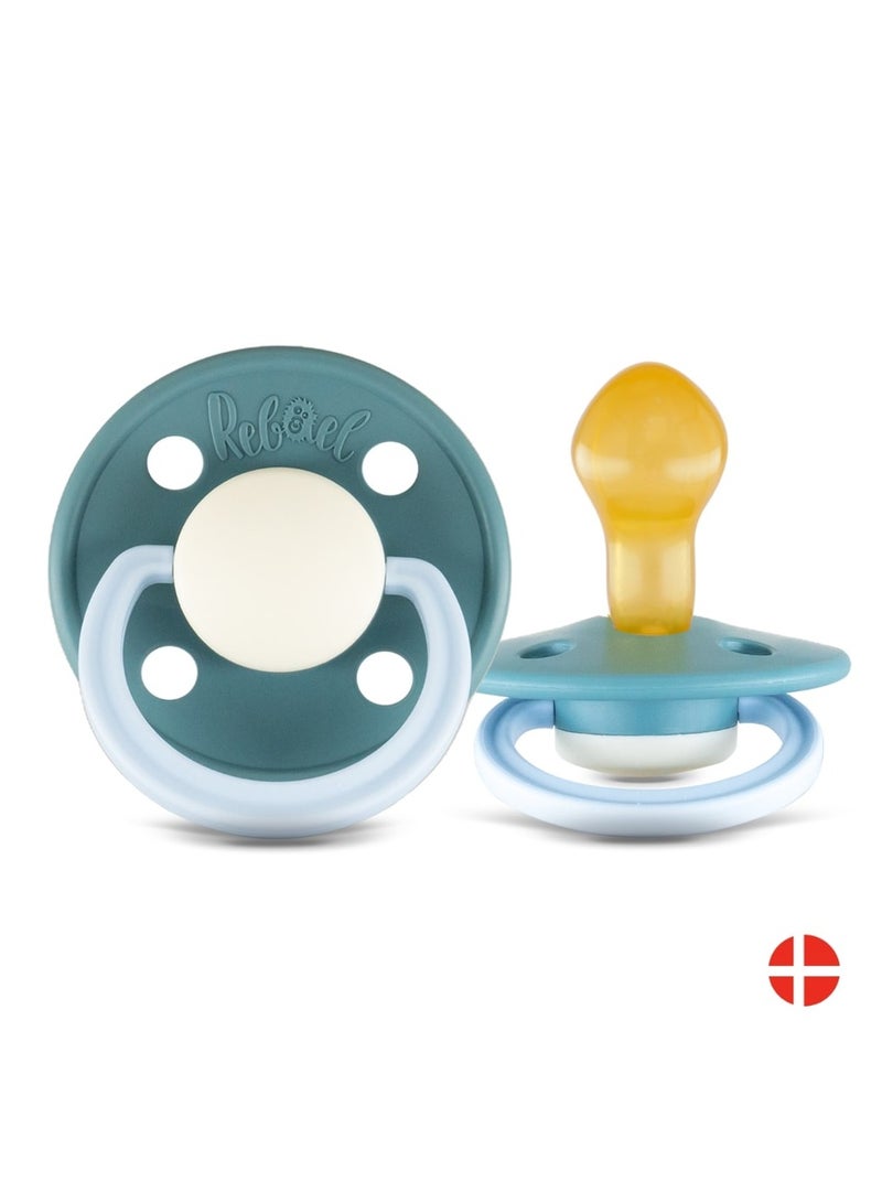 Rebael Fashion Natural Rubber Round Pacifier Size 2 - Baby 6M+ (1-pack) - Rainy Pearly Elephant - Image 1