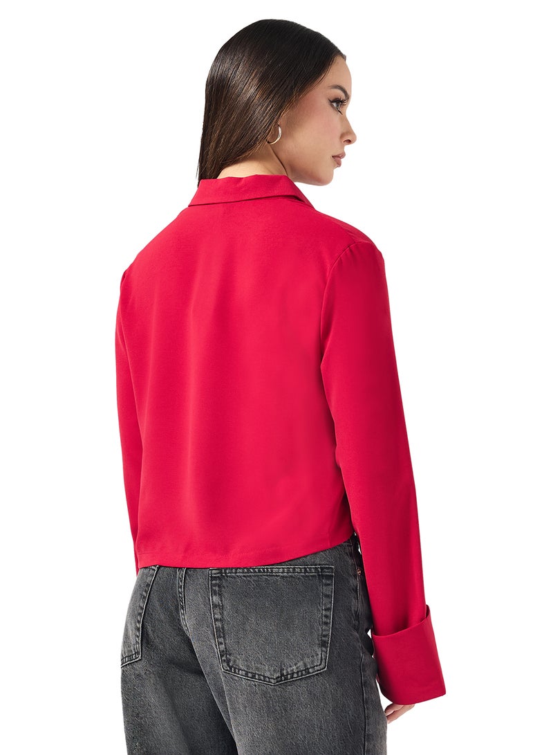 Ginger Tie Up Detail Relaxed Fit Shirt - Image 2