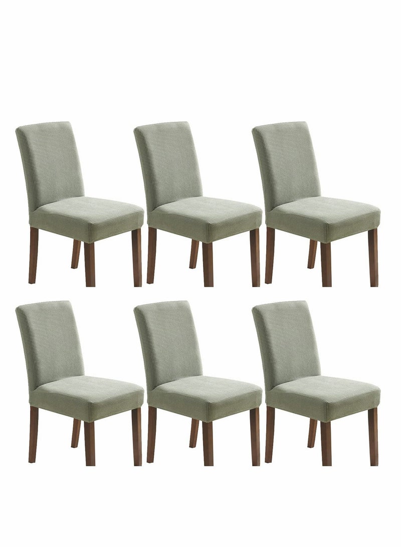 KASTWAVE Stretch Chair Covers for Dining Room Set of 6, Dining Room Chair Covers for Home Decor, Removable Dining Chair Cover Non-Slip Kitchen Chair Cover 6 Pack  - Image 1
