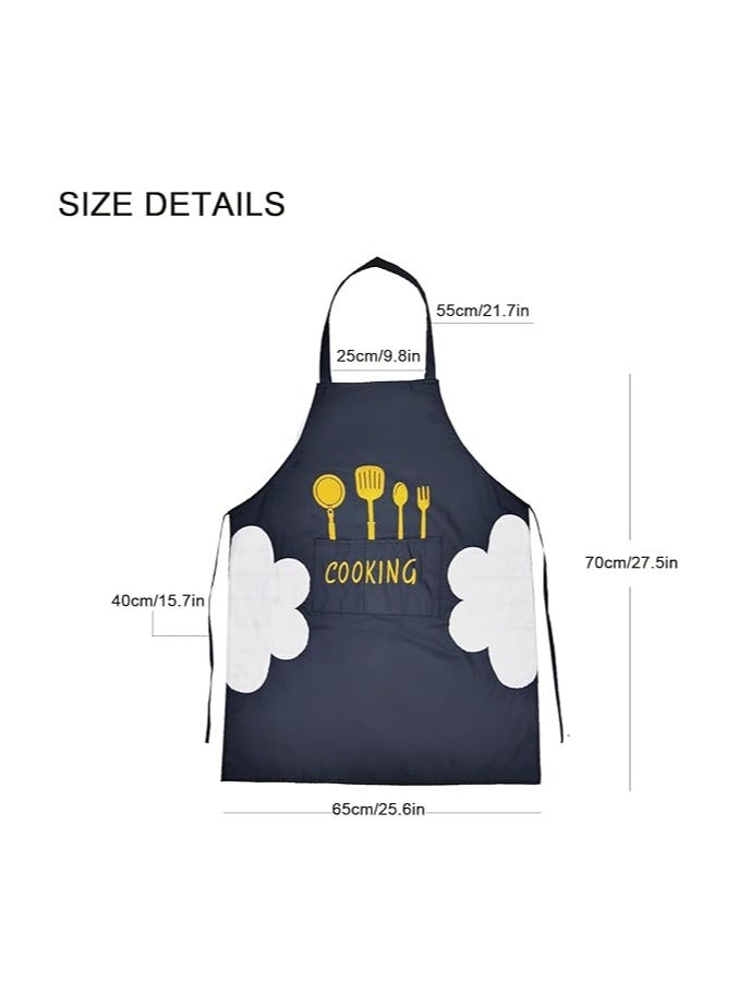 2Pcs Kitchen Apron with Hand Wipe, Aprons for Women with pockets,Waterproof for Cooking Baking Painting - Image 4
