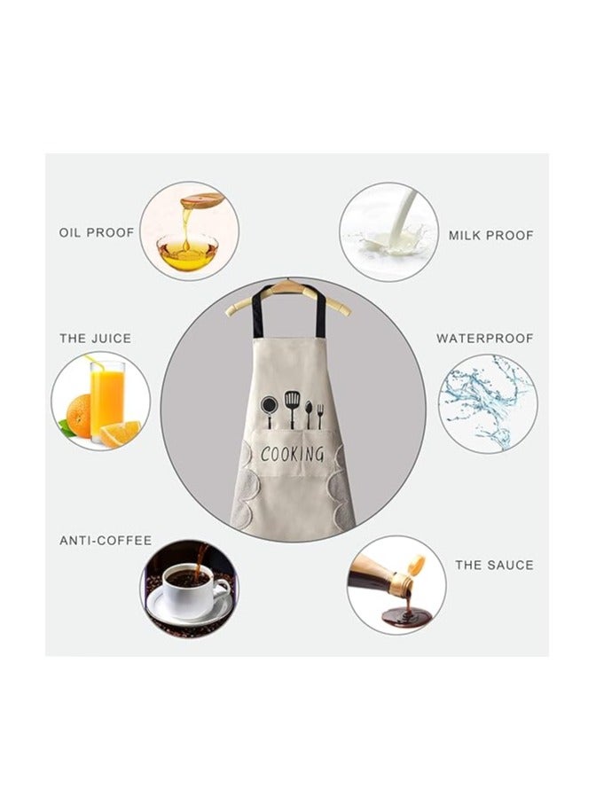 2Pcs Kitchen Apron with Hand Wipe, Aprons for Women with pockets,Waterproof for Cooking Baking Painting - Image 5
