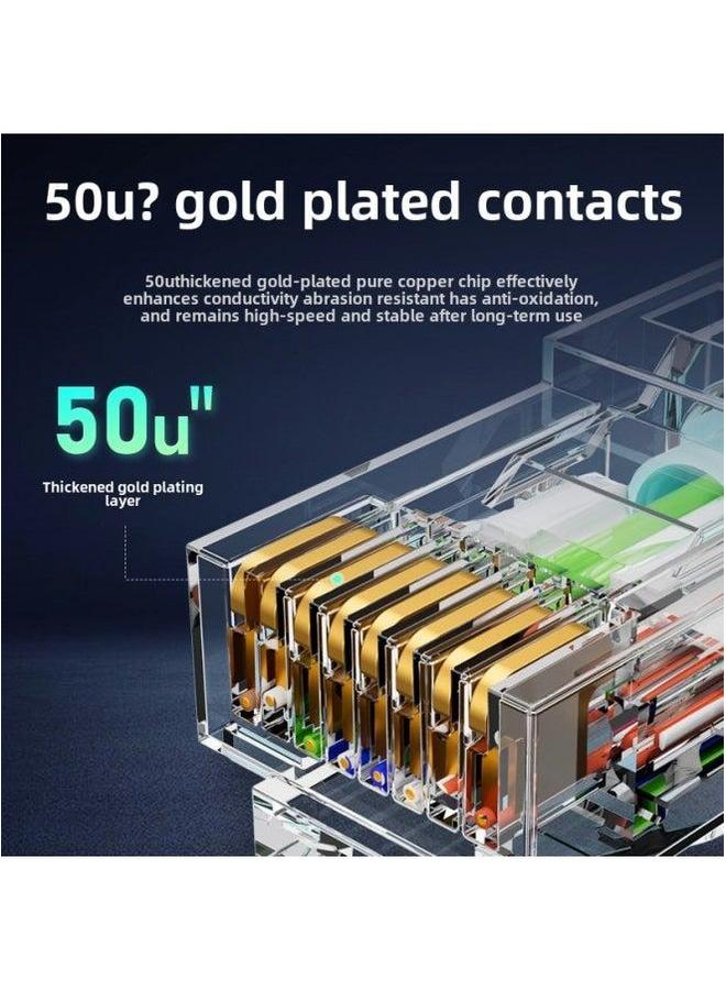 Fanda Super Six Categories Of Seven Fine Finished Network Cable Non-shielded Home Computer 10 Gigabit High-speed 1 Meter Jumper-Color:Super Types True Love Powder Line ]-Line Length:2m - Image 3