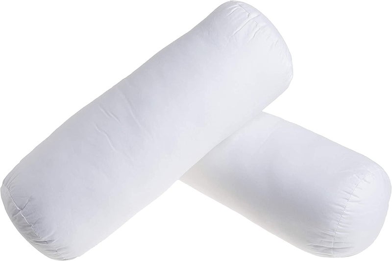 Welfic 100-Percent Cotton 6 by 16 Neckroll Pillow Pairs, White - Image 2