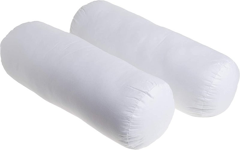 Welfic 100-Percent Cotton 6 by 16 Neckroll Pillow Pairs, White - Image 1