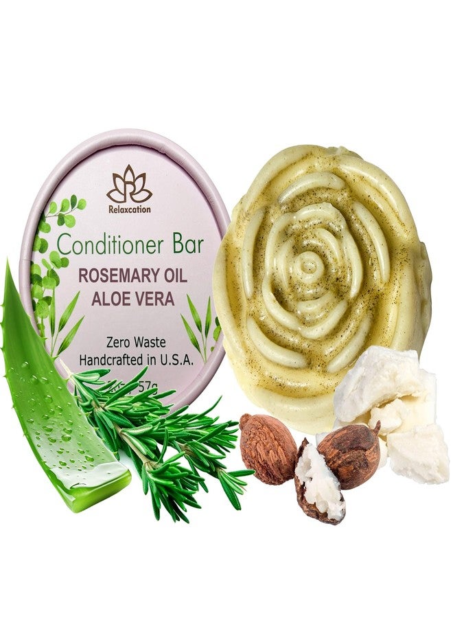 Relaxcation Organic Rosemary & Aloe Vera Conditioner Bar for Hair Growth - Herbal Solid Conditioner with Peppermint, Jojoba, Argan Oil & Panthenol - Moisturizing, Refreshing, Nourishing - Image 1
