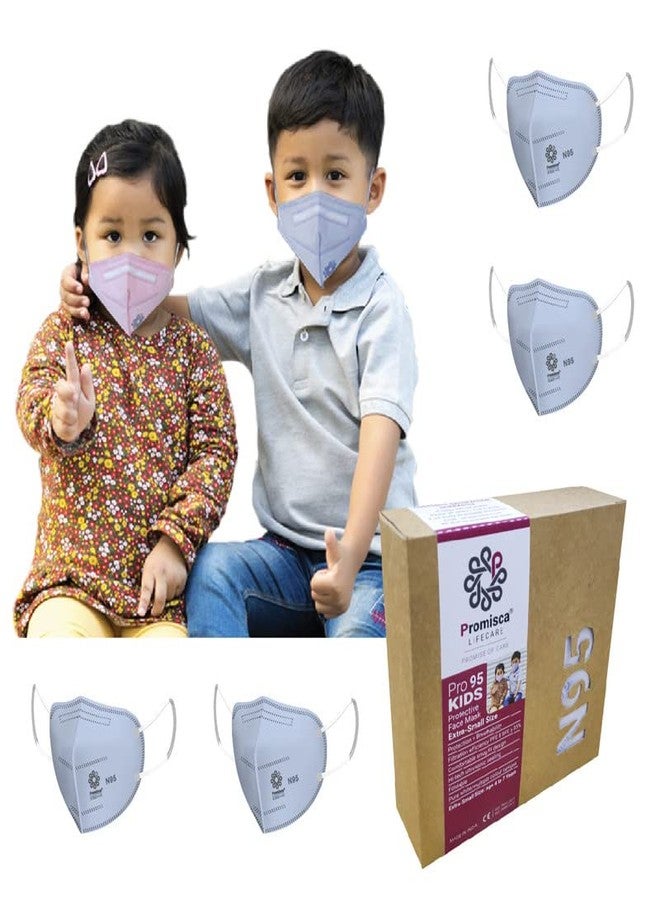 قناع وجه بروميسكا للأطفال N95 بمقاس صغير جدًا وصغير (صغير جدًا (من 4 إلى 7 سنوات)، أزرق فاتح)