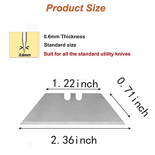 Vickay 30 Pack Utility Knife Blades, SK5 Steel Heavy Duty Box Cutter Replacement Blades with Plastic Case, Standard Size Razor Blades for Most Standard Utility Knives - Image 3
