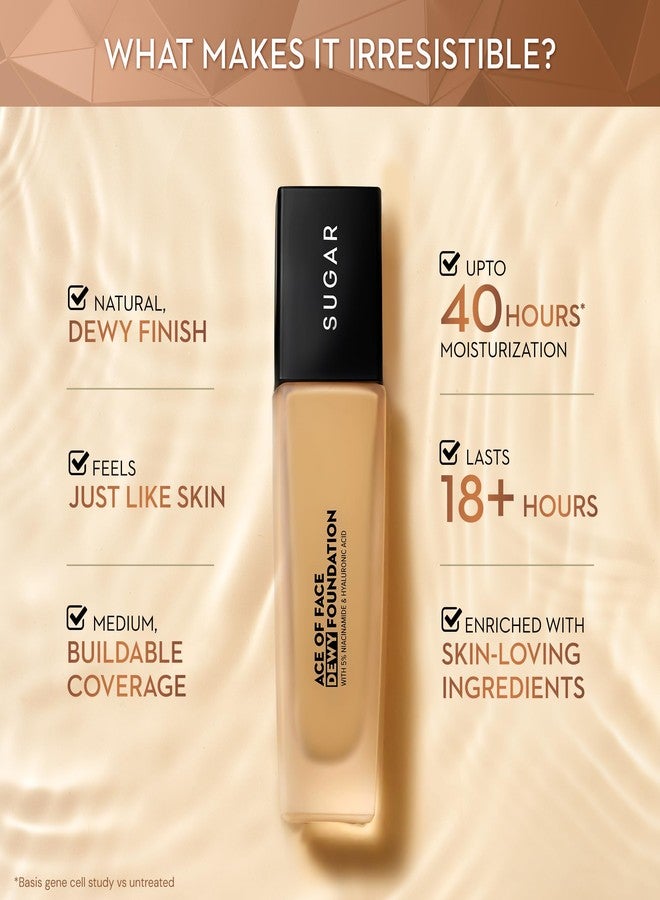 SUGAR Cosmetics Ace Of Face Dewy Foundation with 5% Niacinamide & Hyaluronic Acid | Lasts upto 18hrs | 30 ml - 37 Freddo - Image 2