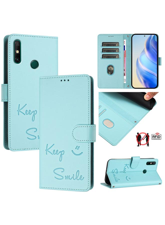 Zaboon Case For Huawei P smart 2021 4G Smile Embossing RFID Leather Phone Case - Image 1