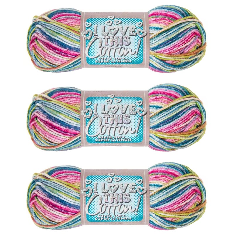 Hobby Lobby I Love This Cotton Medium Yarn Soft Yarn Skein 153 Yards, 100% Cotton for Crocheting & Knitting Blankets, Hats & More Set of 3 - Image 1