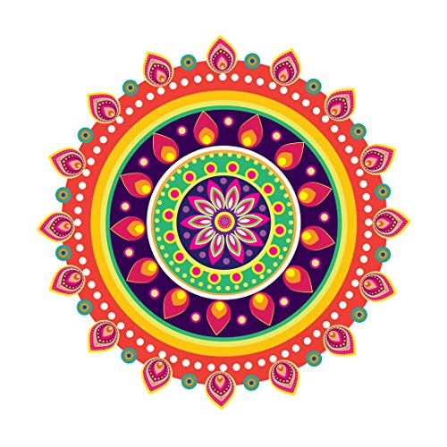 Rangoli Vinyl Wall Sticker Self-Adhesive Wall Decor for Home, Office, Bedroom, and Living Room Décor Easy to Apply & Peel. Parent 2, Design-11 - Image 1