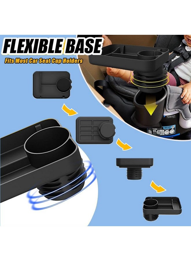 Elfzone Car Seat Cup Tray - Silicone Travel Tray for Car Seat with Expandable Base for Fruit, Toys, Books Fits Most Cup Holders - Image 3
