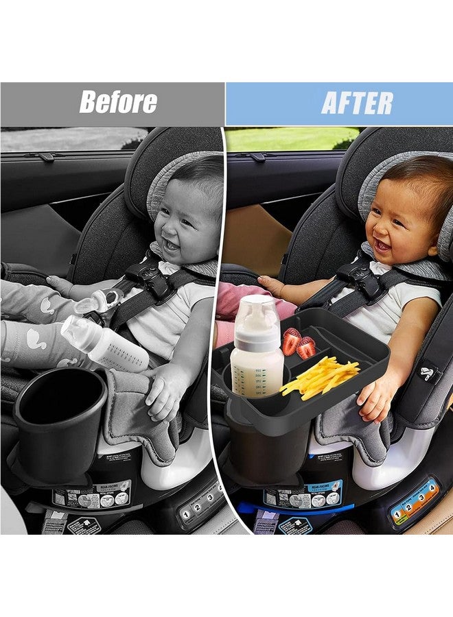 Elfzone Car Seat Cup Tray - Silicone Travel Tray for Car Seat with Expandable Base for Fruit, Toys, Books Fits Most Cup Holders - Image 5