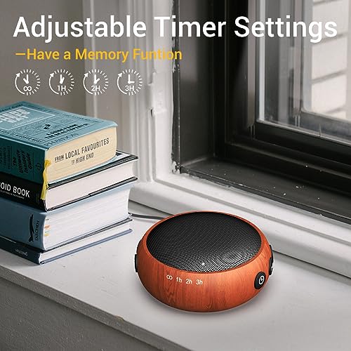 SoundMe Sound Machine Small White Noise Machine with 30 Soothing Sounds Sleep Machine for Baby Kids Adults Natural Sounds Rain Fan Brown Pink Nosie Machine with 36 Volume Levels for Office Home Travel(Wooden) - Image 4