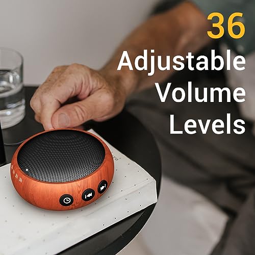 SoundMe Sound Machine Small White Noise Machine with 30 Soothing Sounds Sleep Machine for Baby Kids Adults Natural Sounds Rain Fan Brown Pink Nosie Machine with 36 Volume Levels for Office Home Travel(Wooden) - Image 3