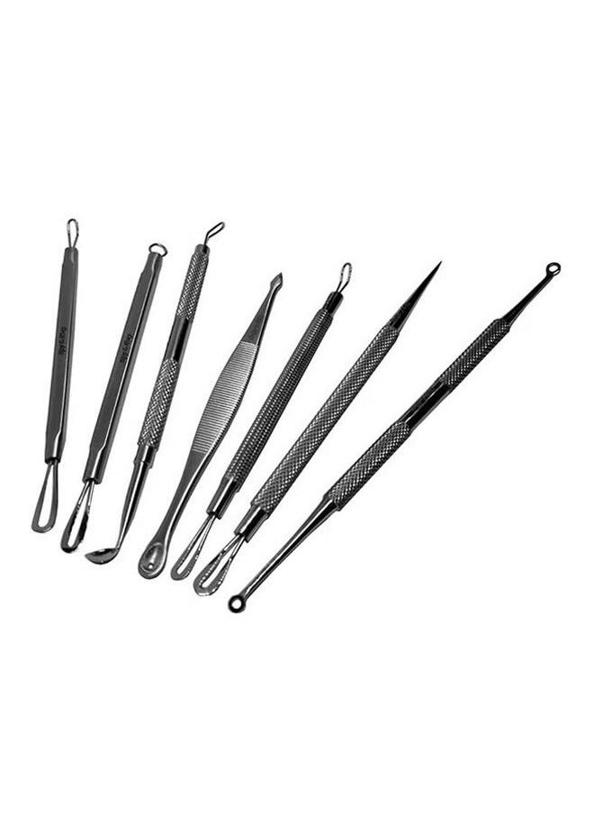 Tips & Toes 7-Piece Blackhead Remover Pimple Popper Tool Kit Silver  - Image 1