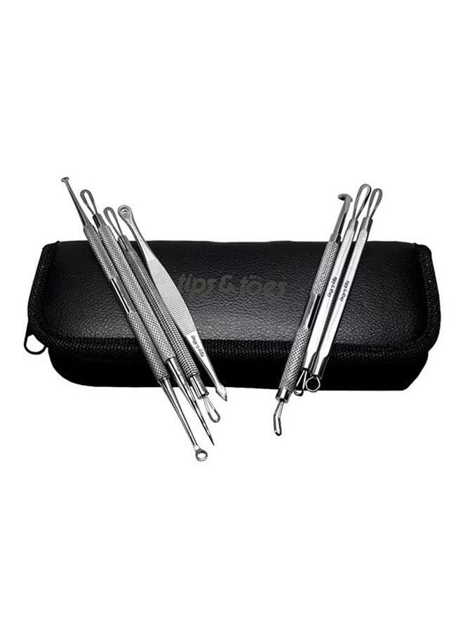 Tips & Toes 7-Piece Blackhead Remover Pimple Popper Tool Kit Silver  - Image 2