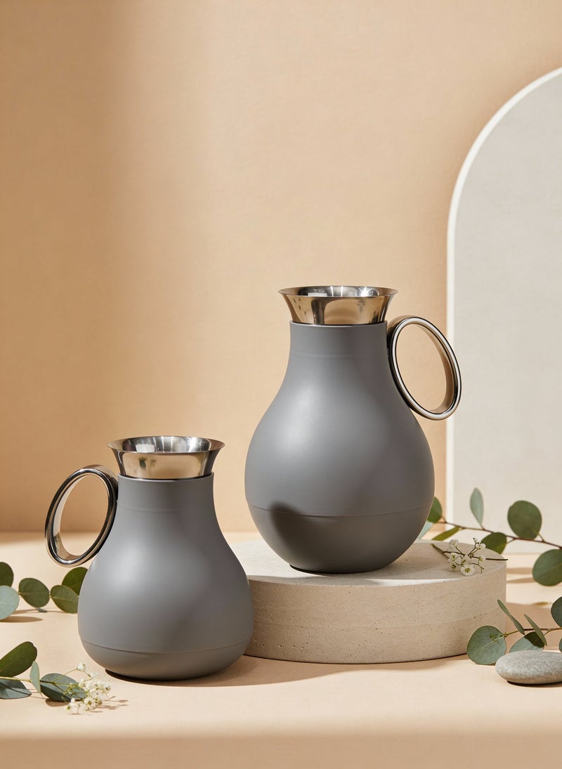 Raz طقم ترمس قهوة وشاي عربي – ترمس فاخر ناعم الملمس بحافة من الفولاذ المقاوم للصدأ للقهوة والشاي - Image 2