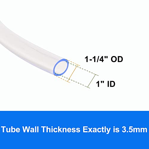 QuQuyi PVC Vinyl Tubing Lightweight Grade Plastic Tube, 1"ID X 1-1/4"OD Low Pressure Clear Vinyl Tube Hose BPA Free, 3.28FT - Image 2