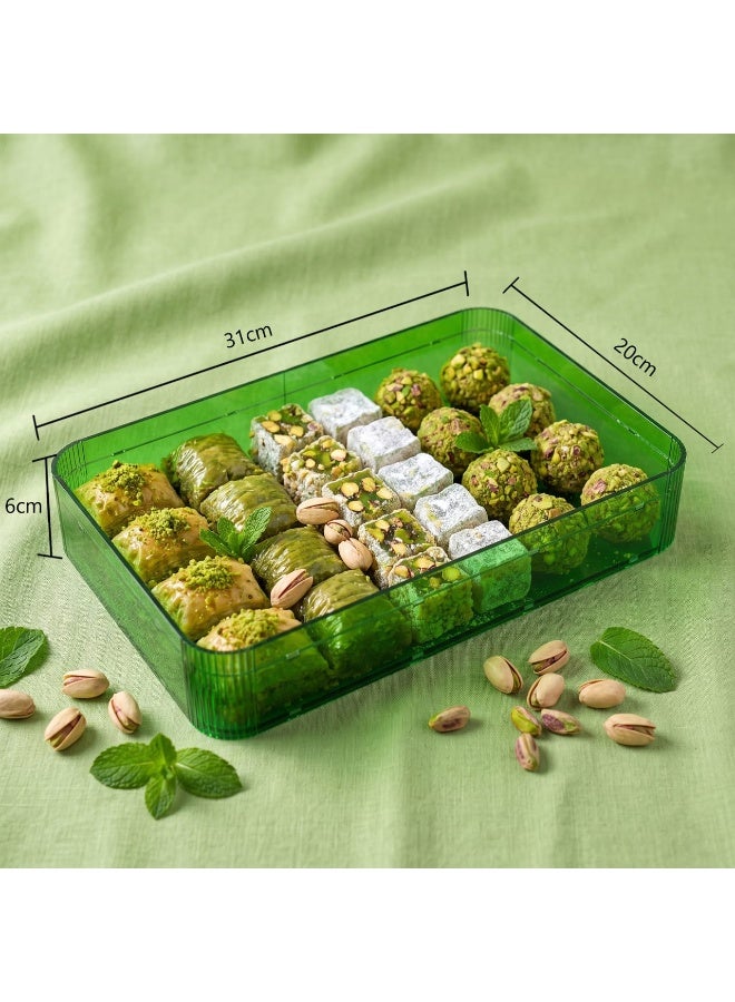 A luxurious transparent gift tray. This tray is primarily used for presenting and arranging Eid and special occasion favors (Size: 20 x 31 cm). - Image 1