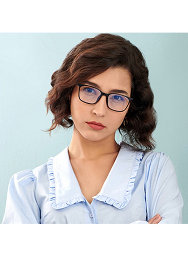 لينسكارت بلو نظارة طبية زيرو باور للكمبيوتر بإطار كامل الحواف شكل مربع وعدسات بلوكات ضد اللمعان - مقاس 51 مم - أسود - طراز LB E13526 - Image 4